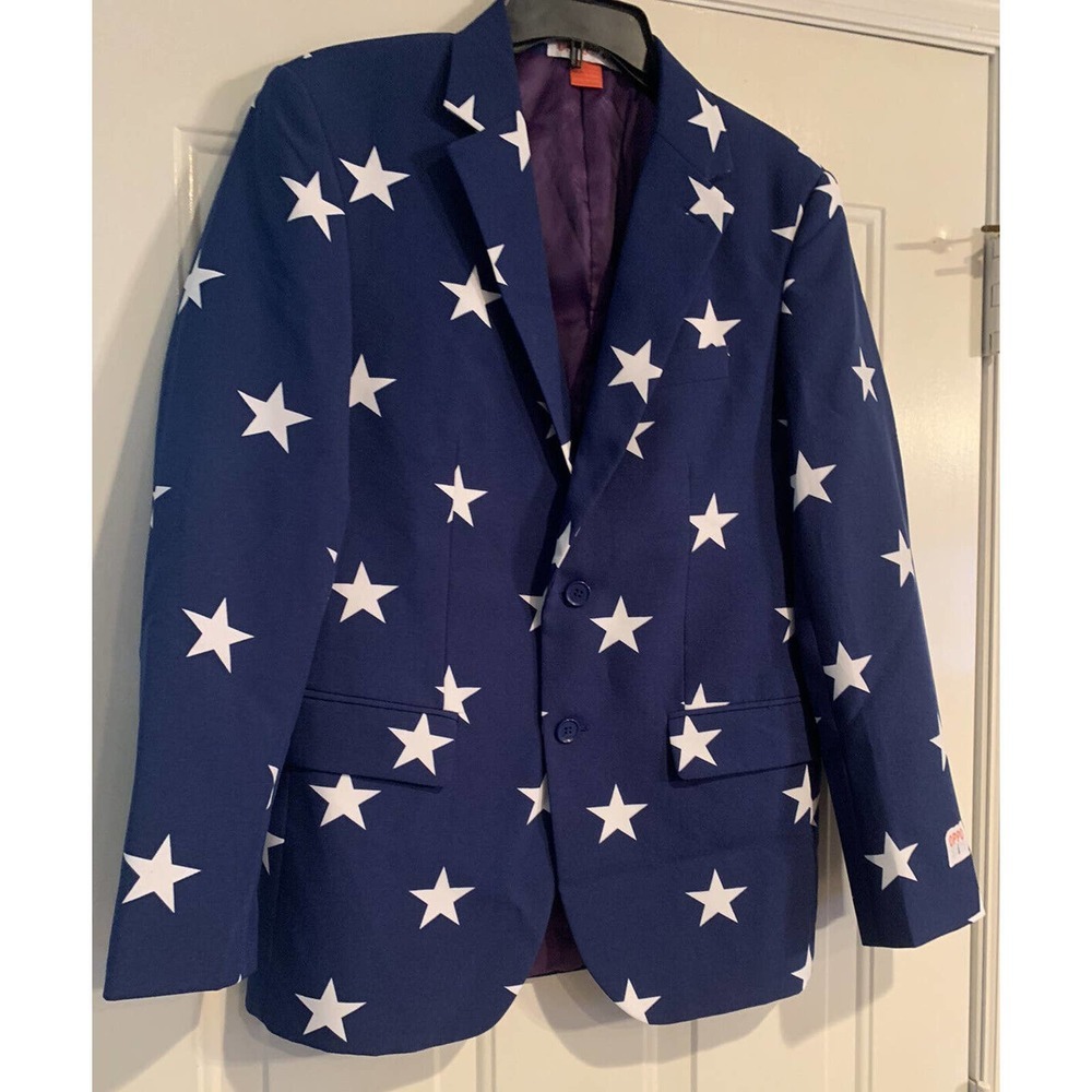Opposuits Men's Jacket/ Blazer Royal Blue With Stars Size 36R
